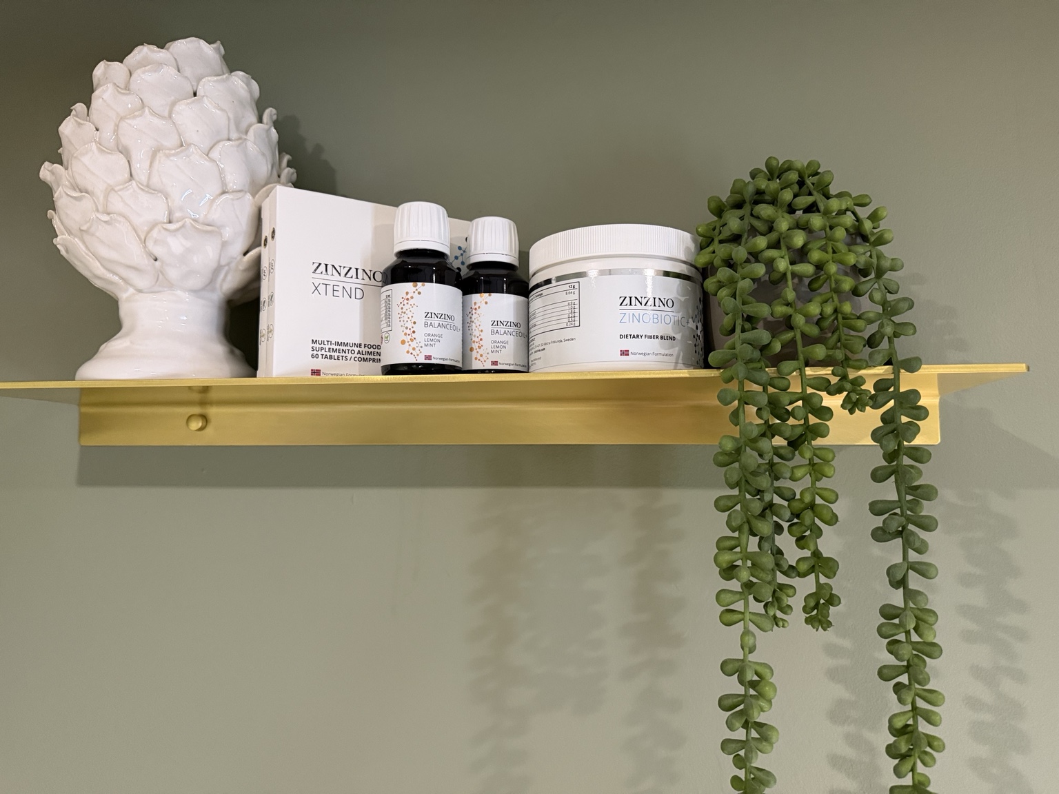 Zinzino products on the clinic shelf
